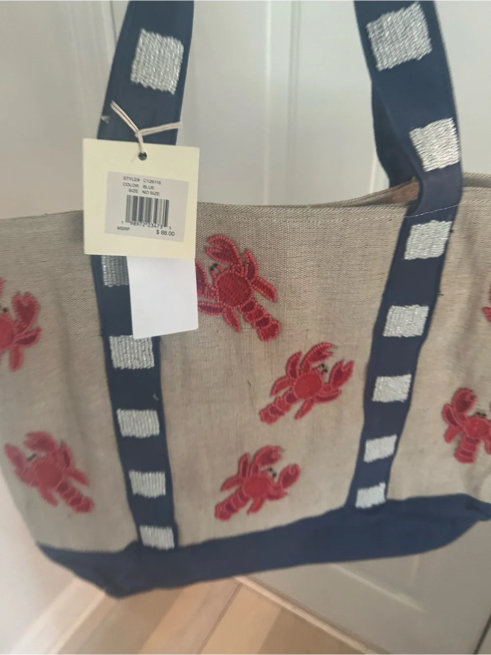 NWT SOL and MER large beaded tote bag.